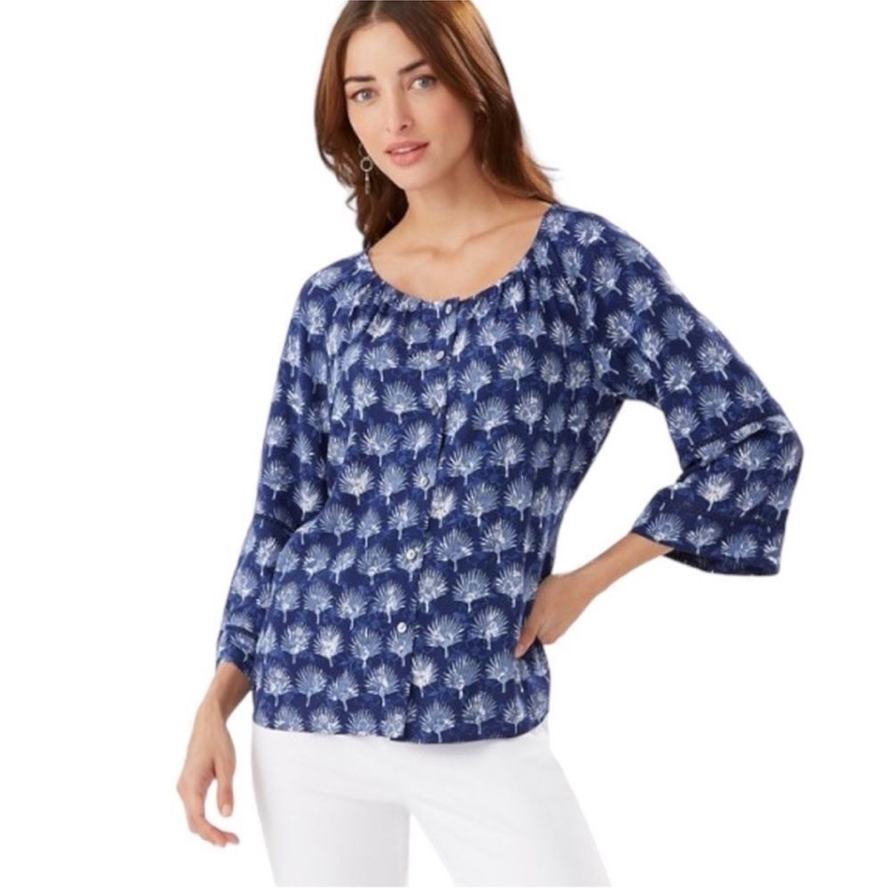 Tommy Bahama Fan Fair 3/4 Sleeve Top XLarge